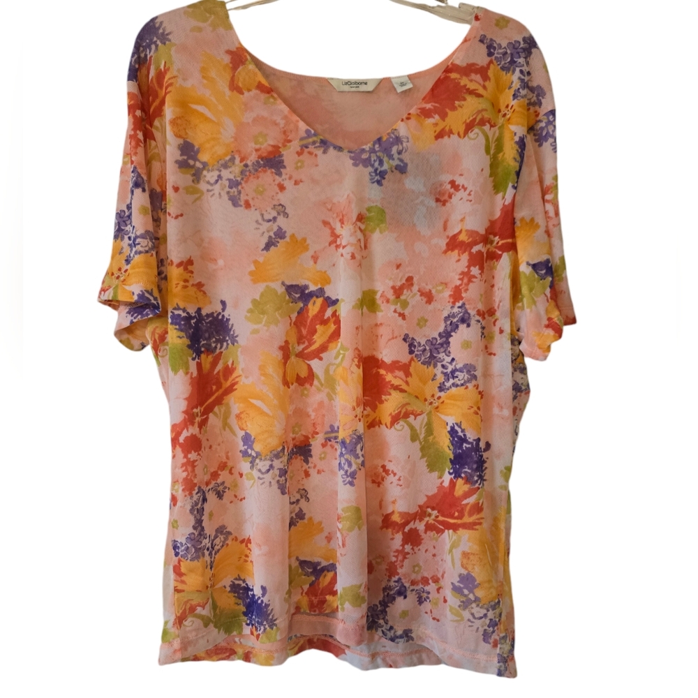 NWT Liz Claiborne Floral Print Blouse Size 2X